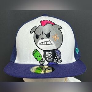 Tokidoki Bruiser Punk New Era Hat 7 1/2 Rare TKDK Hot Neon Halloween Art OOP